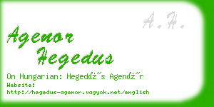 agenor hegedus business card